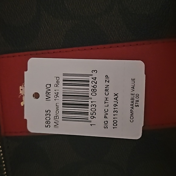 Coach Red and Brown wristlet - Picture 4 of 4